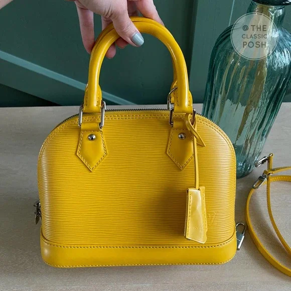 ❌SOLD❌Louis Vuitton BB Alma EPI Citron Yellow Leather Crossbody Bag - Picture 2 of 15